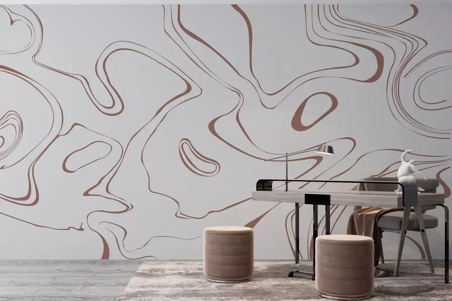 zidne murale Apstraktne linije u neutralnim tonovima w00634