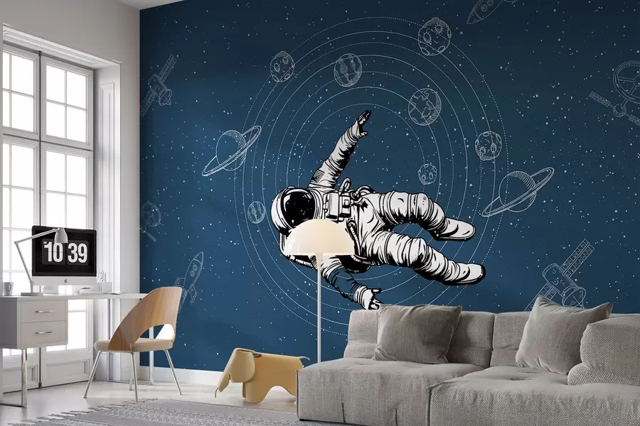 zidne murale Astronaut istražuje golemi svemir w00712