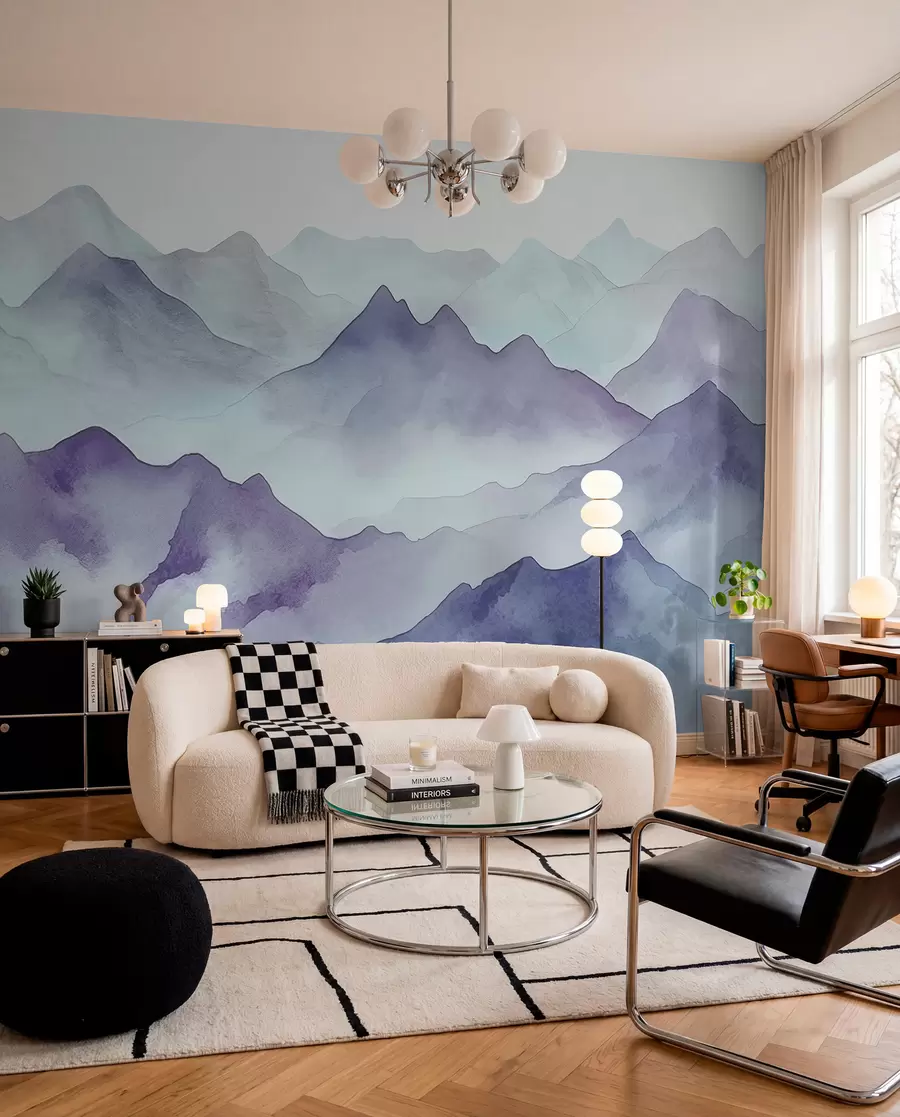 zidne murale Maglovite planine u nježnim nijansama w00841v1