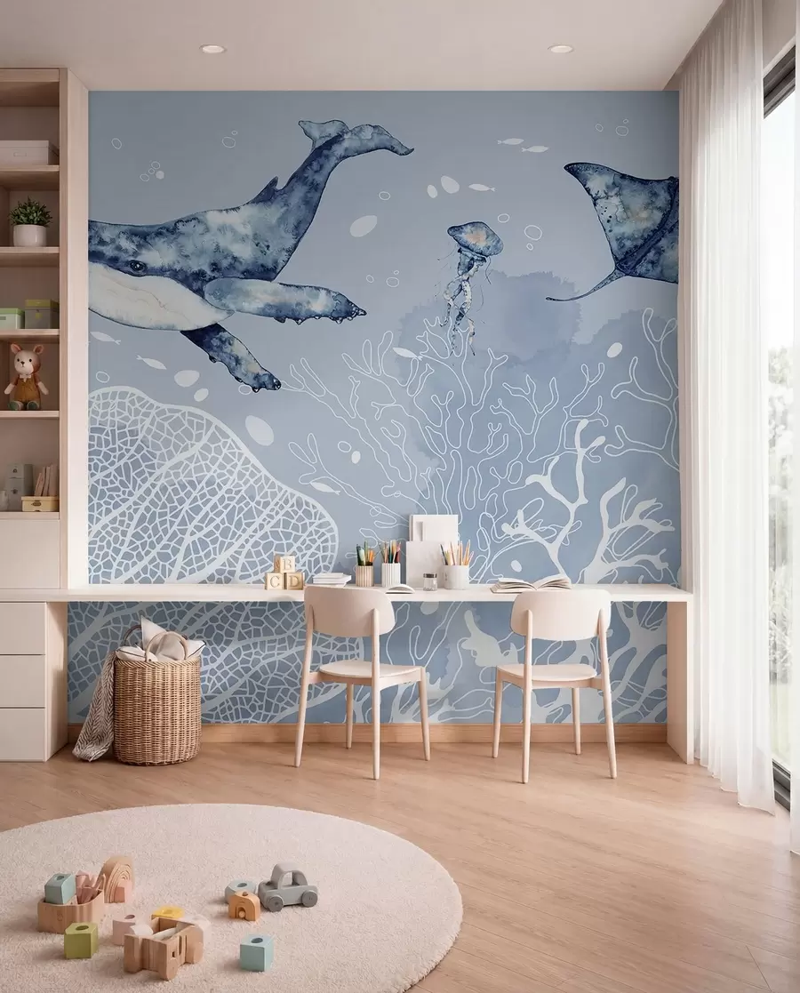 zidne murale Kit iznad bijelih koralja w00848
