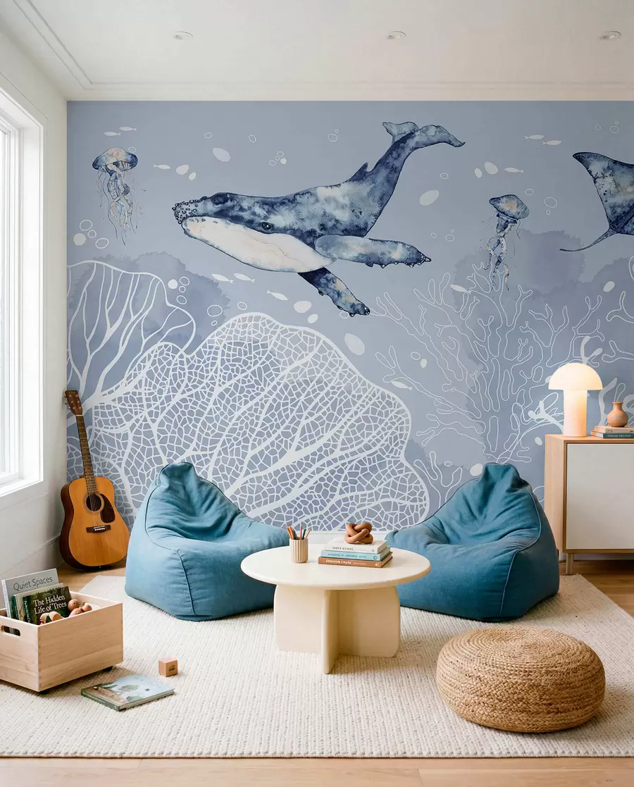 zidne murale Kit iznad bijelih koralja w00848