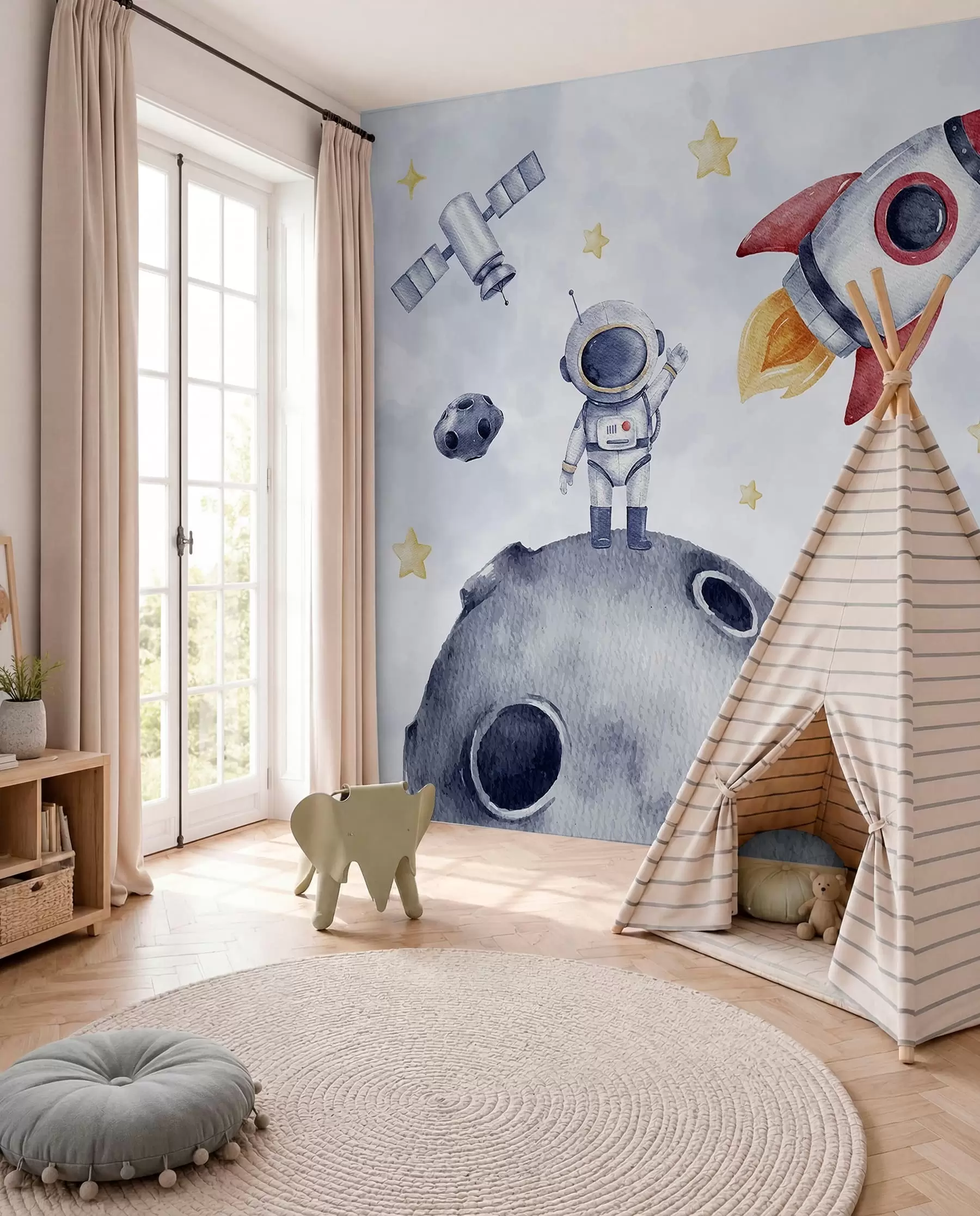 zidne murale Mali astronauti u letu w01461