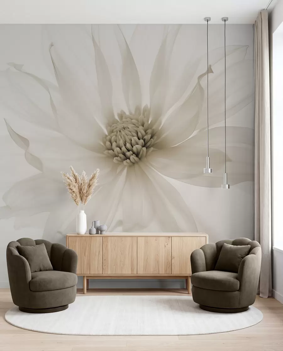 zidne murale Cvijet u krem tonu w02077v1
