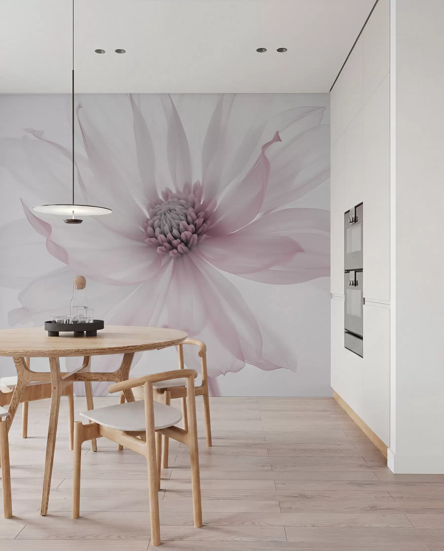 zidne murale Nježni ružičasti cvijet na svijetloj pozadini w02077v2