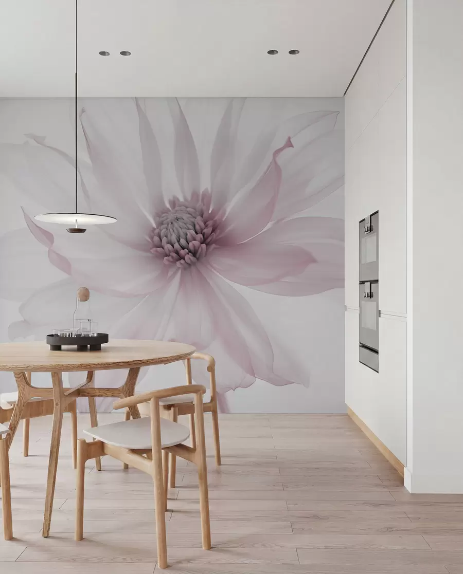 zidne murale Nježni ružičasti cvijet na svijetloj pozadini w02077v2