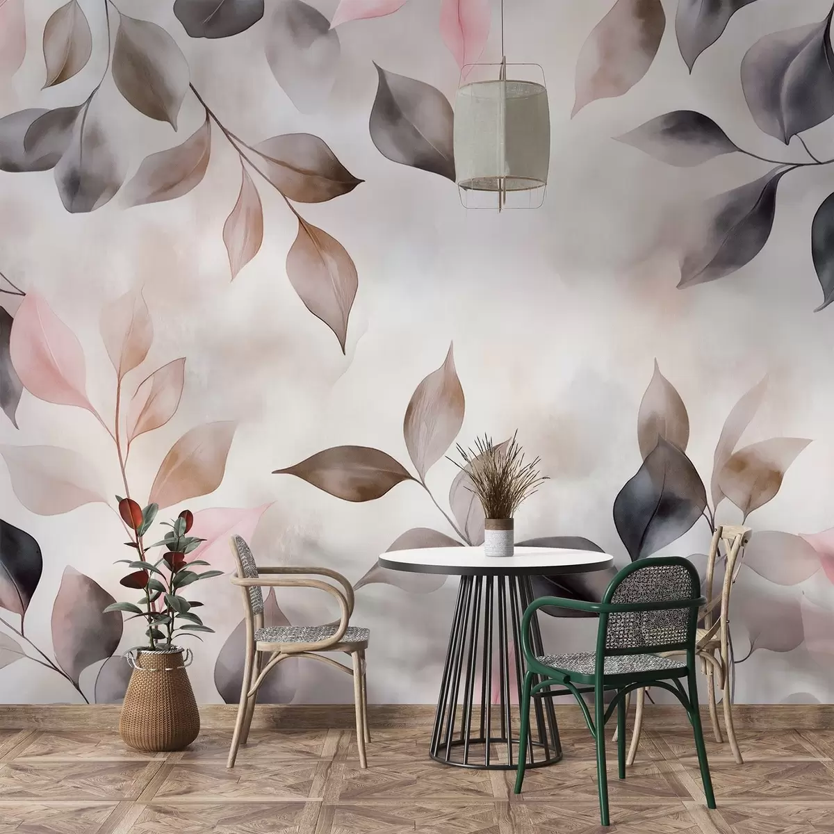 zidne murale Nježno akvarelno lišće w02069v1