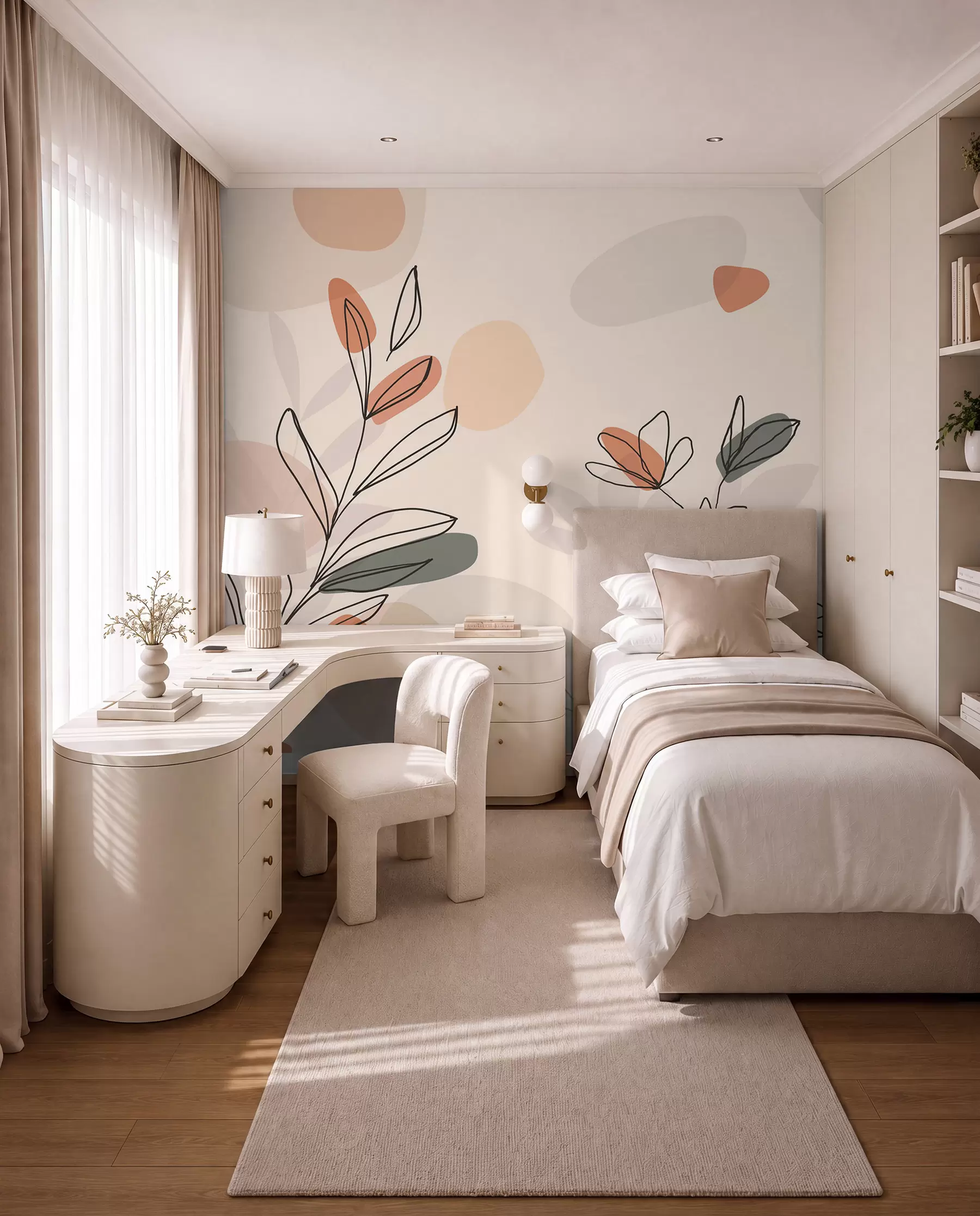 zidne murale Cvijeće u boho stilu w02103