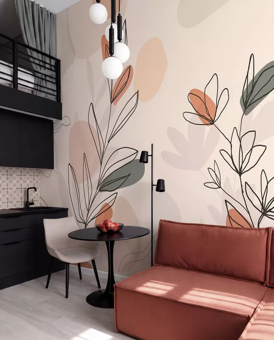 zidne murale Cvijeće u boho stilu w02103