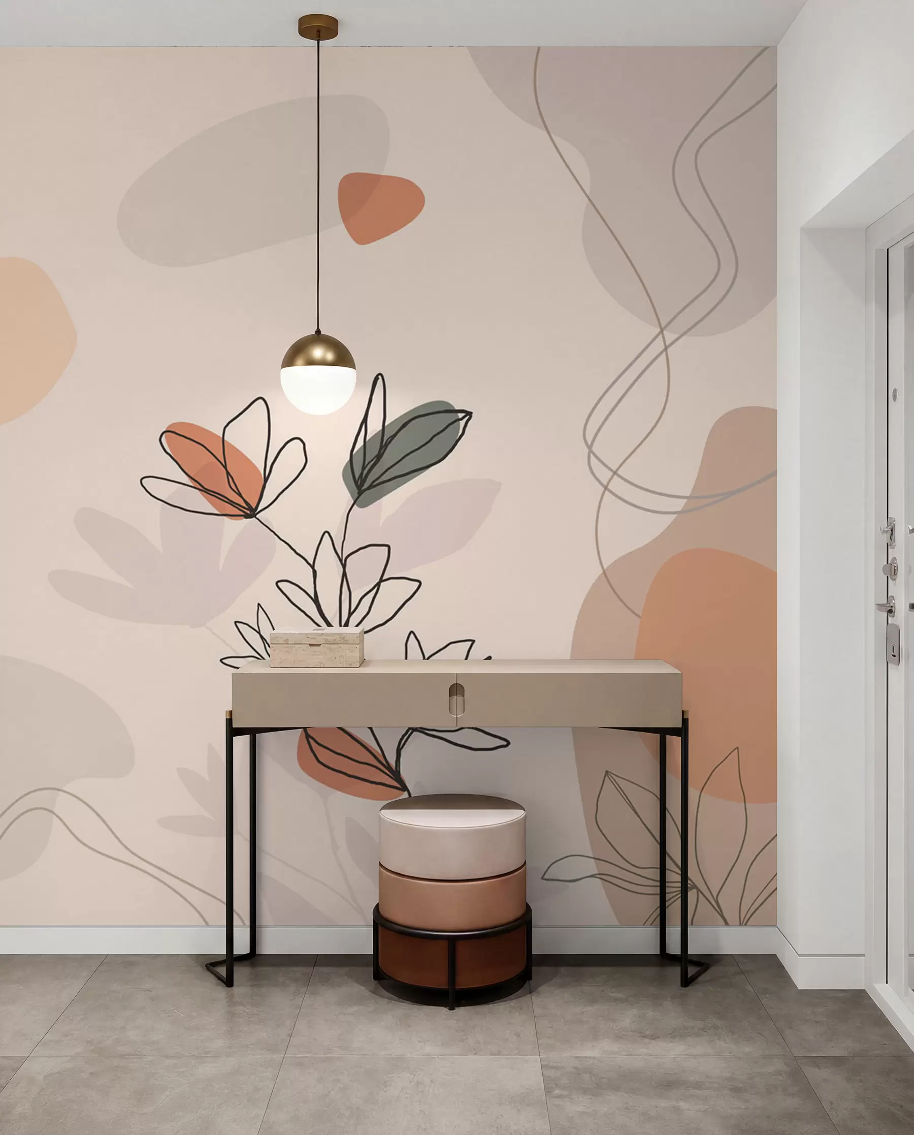 zidne murale Cvijeće u boho stilu w02103