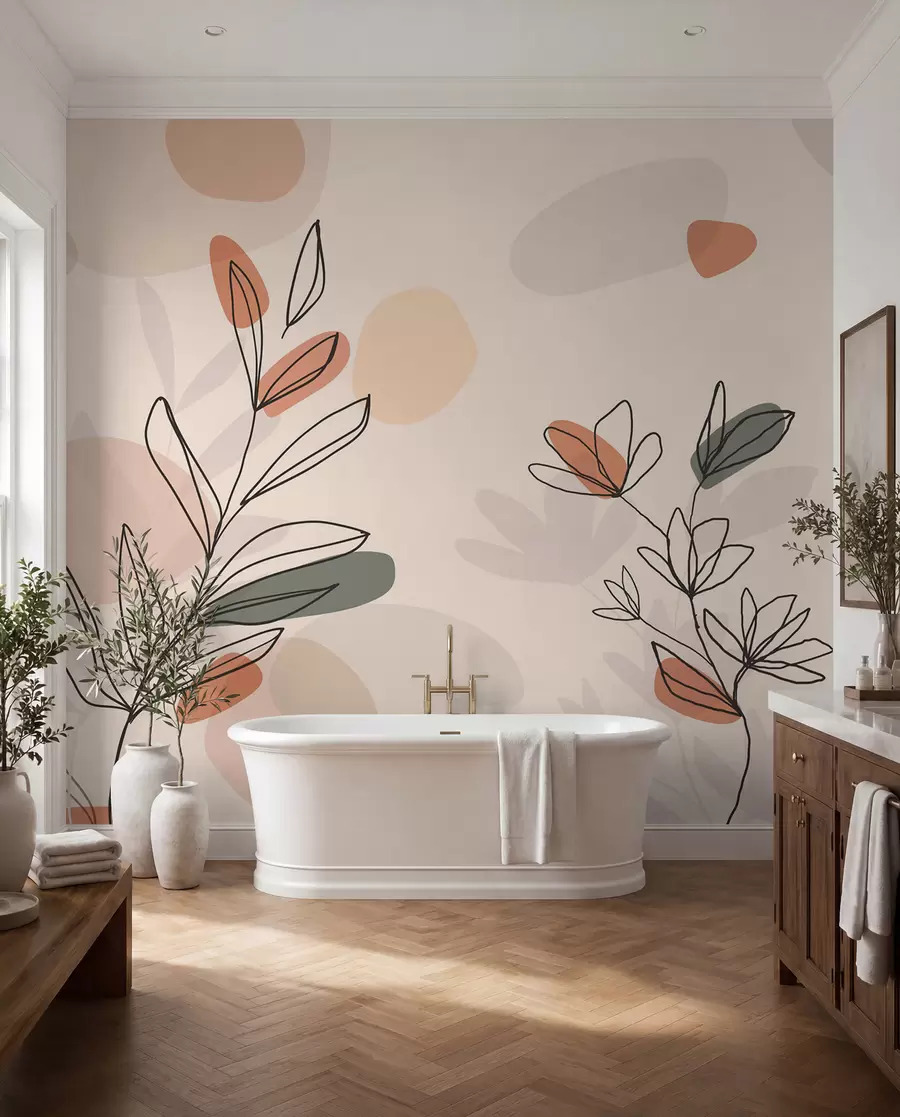 zidne murale Cvijeće u boho stilu w02103