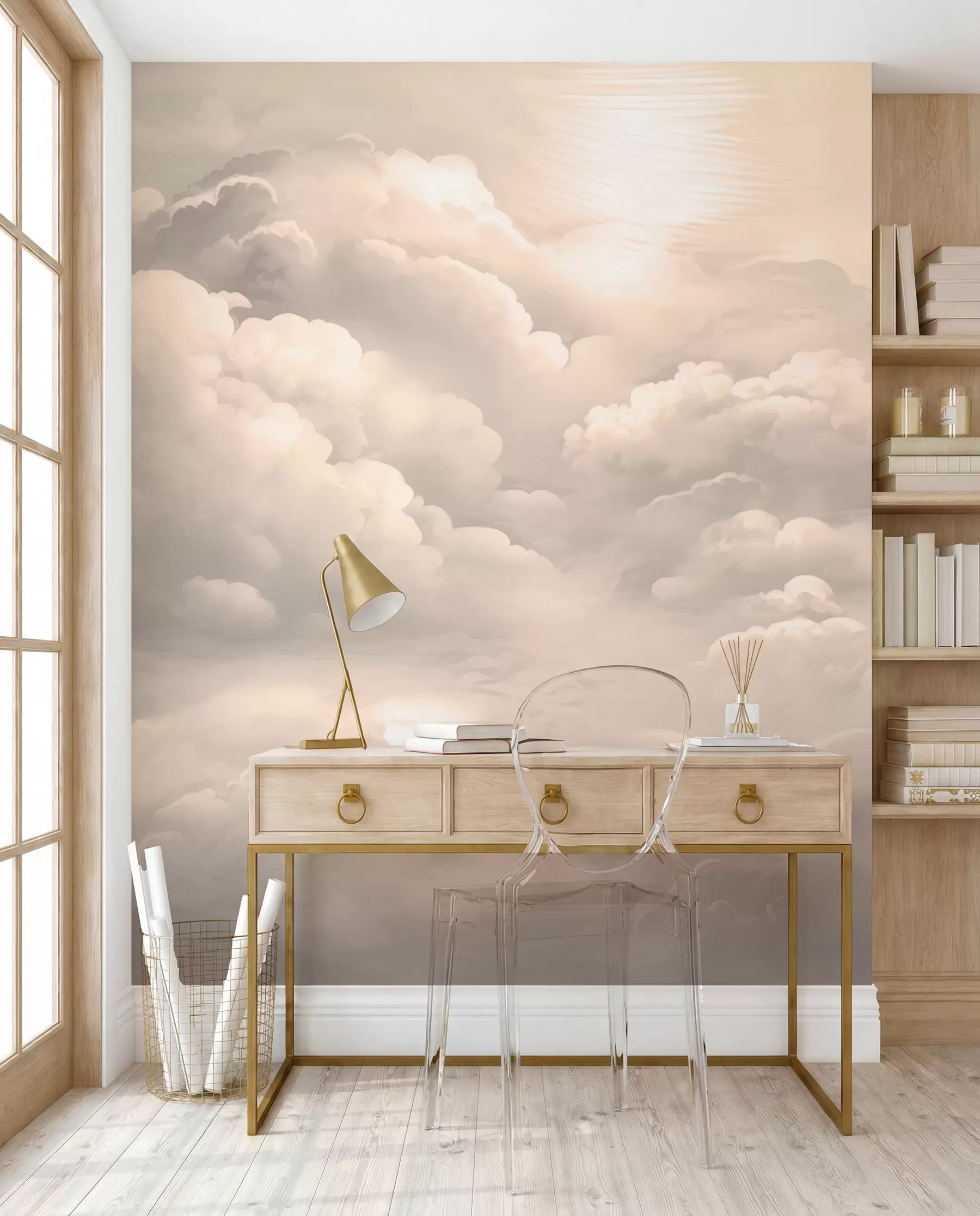 zidne murale Oblaci u boji sepije w02189