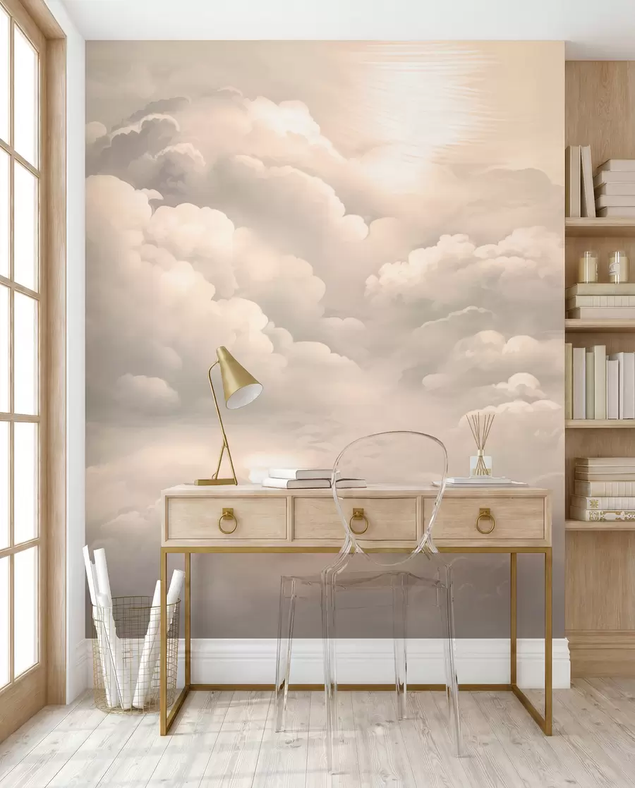 zidne murale Oblaci u boji sepije w02189