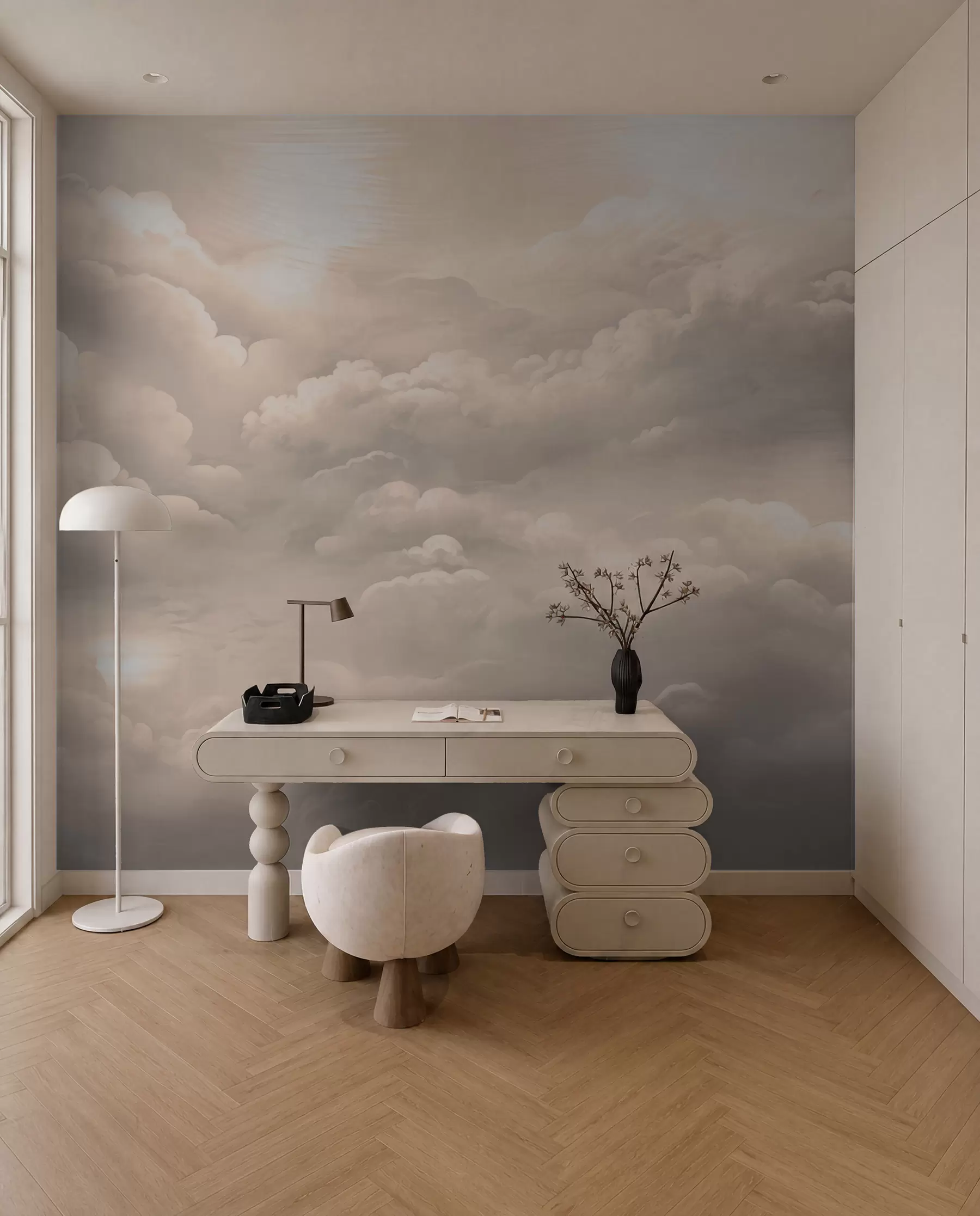 zidne murale Oblaci u boji sepije w02189