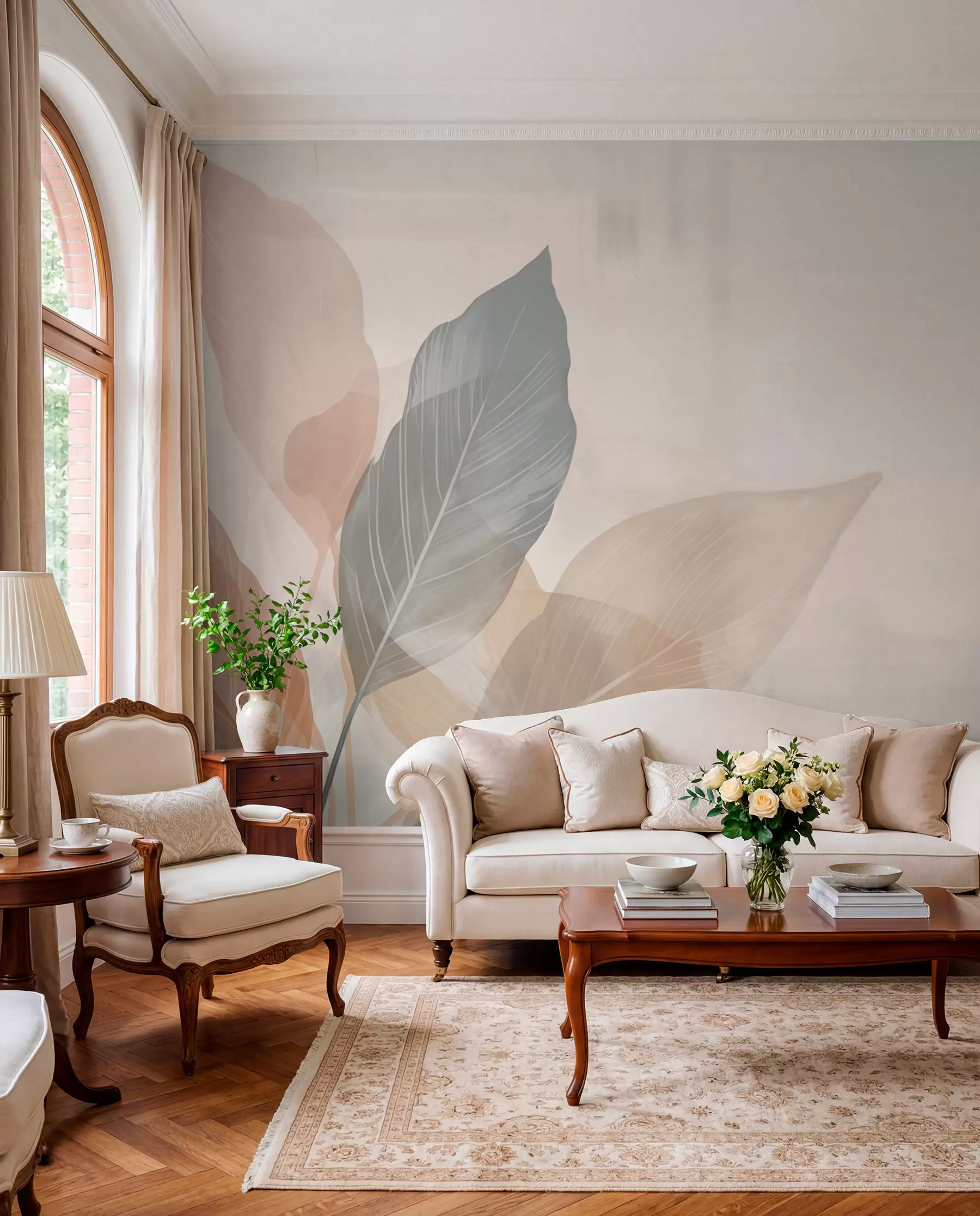 zidne murale Retro listovi w02190