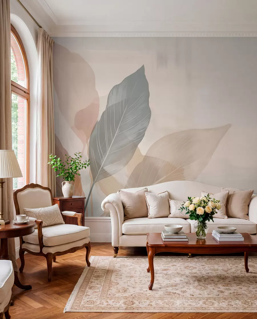 zidne murale Retro listovi w02190