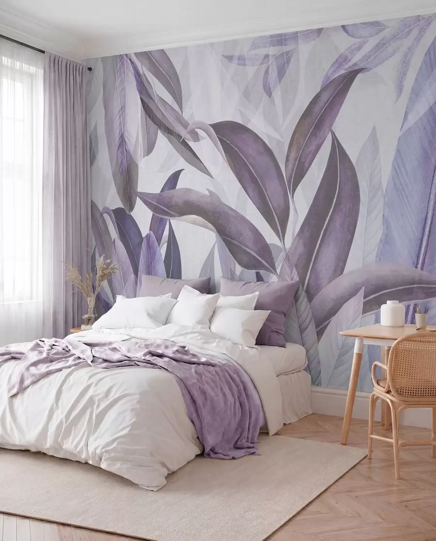 zidne murale Elegantno lišće u nježnim nijansama u94302v2