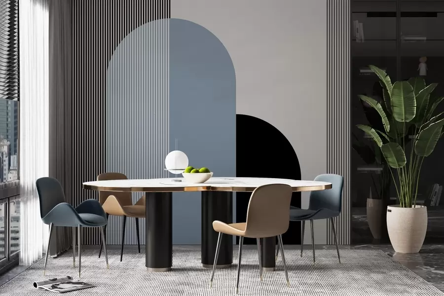 zidne murale Apstraktni oblici i linije u harmoniji w00631v2