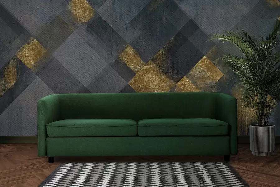 zidne murale moderna geometrija u luksuznom stilu s plavom bojom w02340