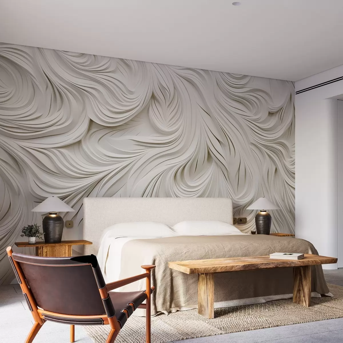 zidne murale Volumetrijski uzorak na zidu u svijetlim bojama w02010