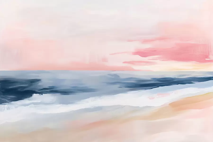 zidne murale Nježno more u stilu akrilne slike w08452