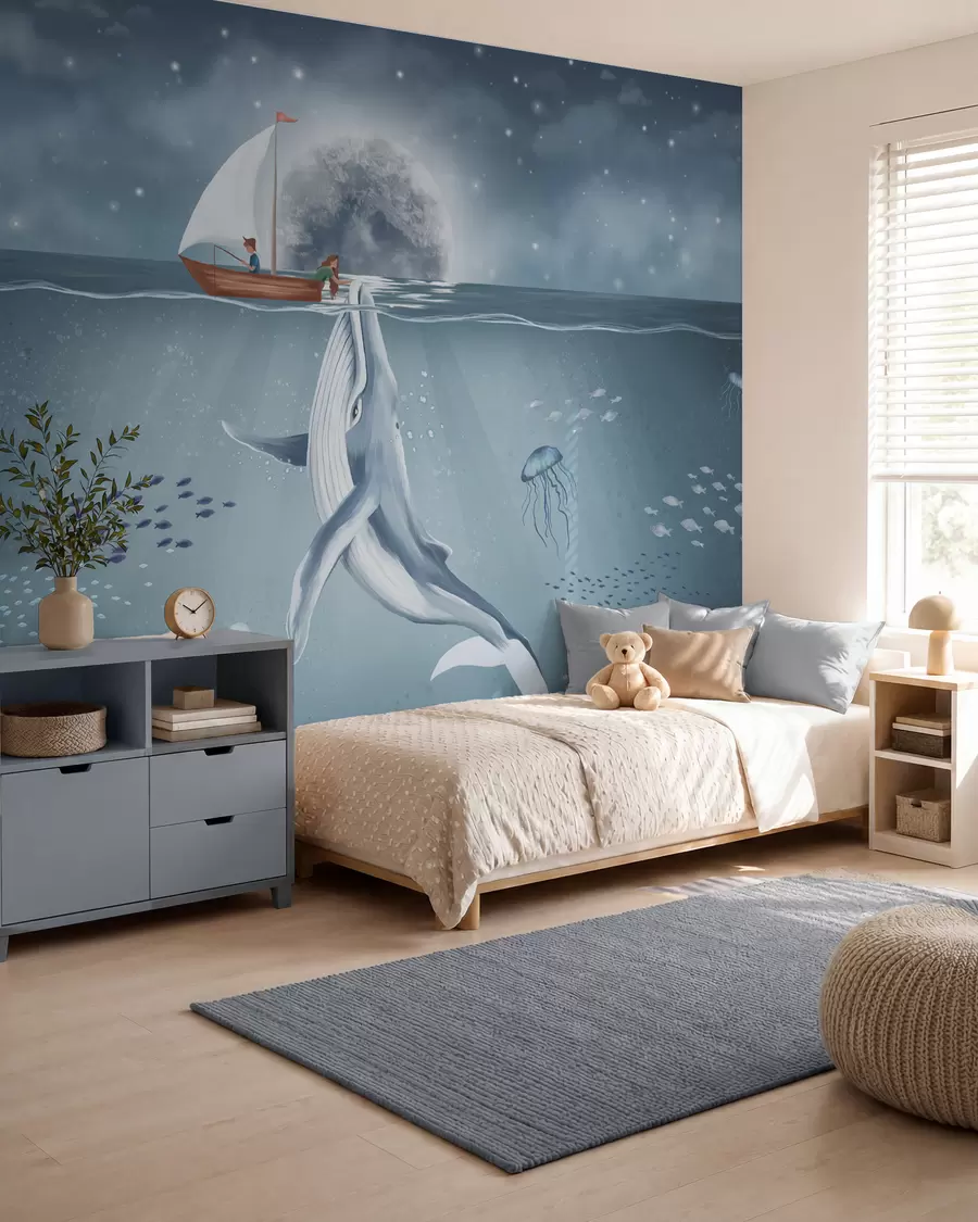 zidne murale Kit uz brod na mjesečini w02476