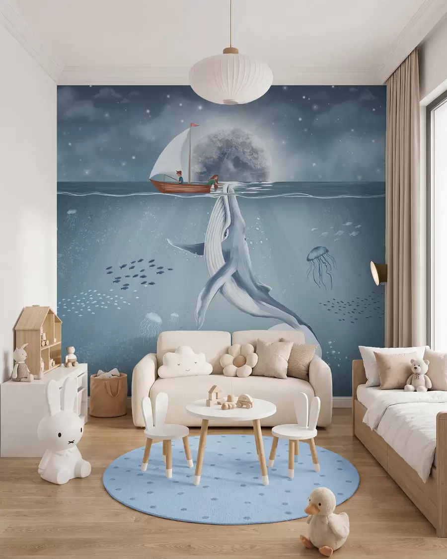 zidne murale Kit uz brod na mjesečini w02476