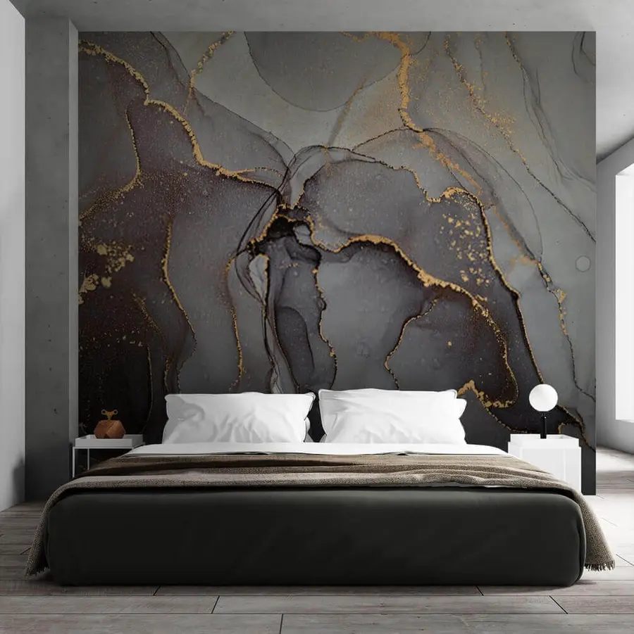 zidne murale Grafitni mramor u49895