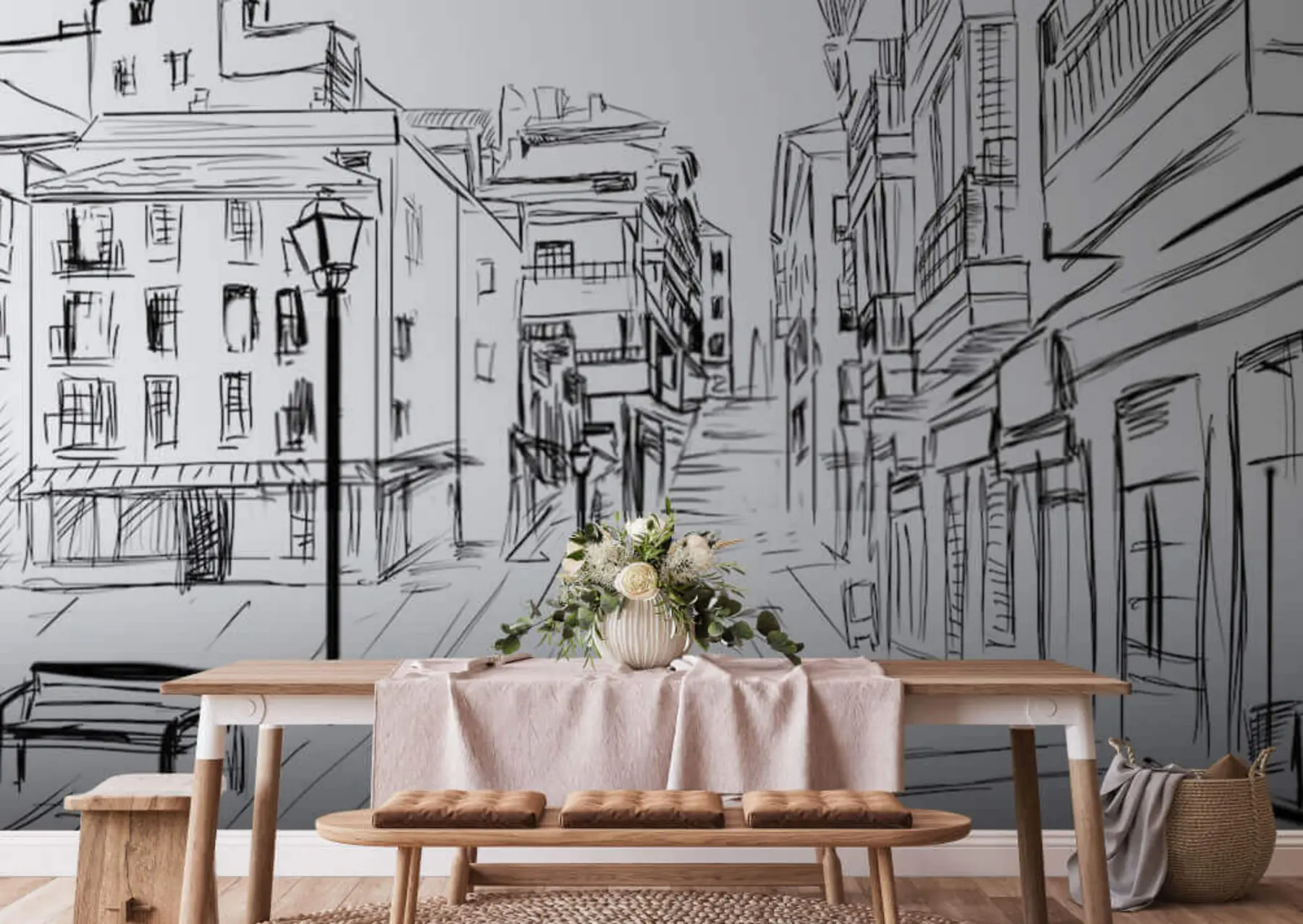 zidne murale Zgrada, crna e infrastruktura u51061