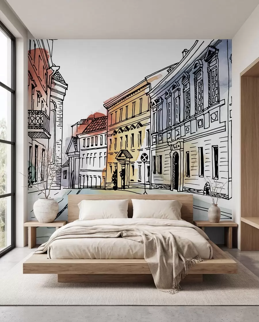 zidne murale Stari grad, flomaster i akvarel u51062