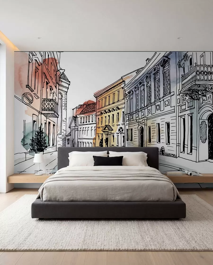 zidne murale Stari grad, flomaster i akvarel u51062