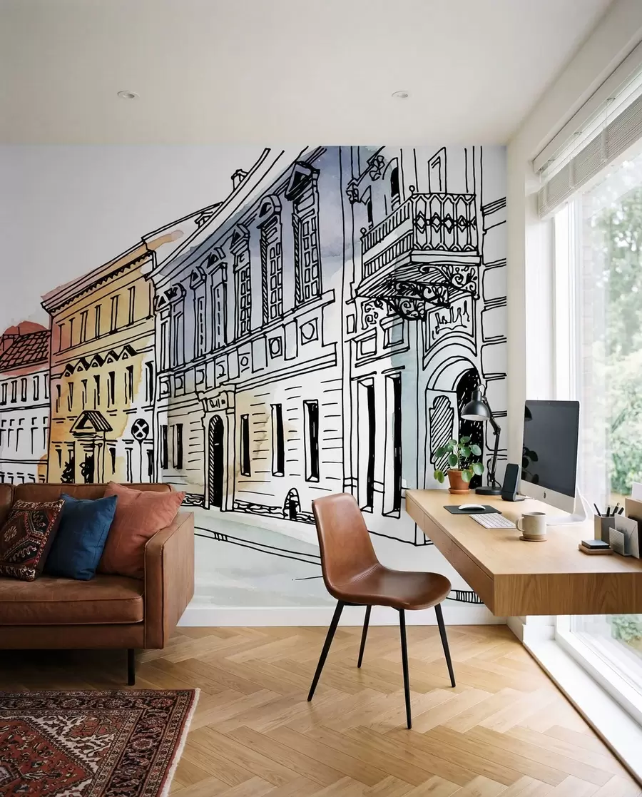 zidne murale Stari grad, flomaster i akvarel u51062