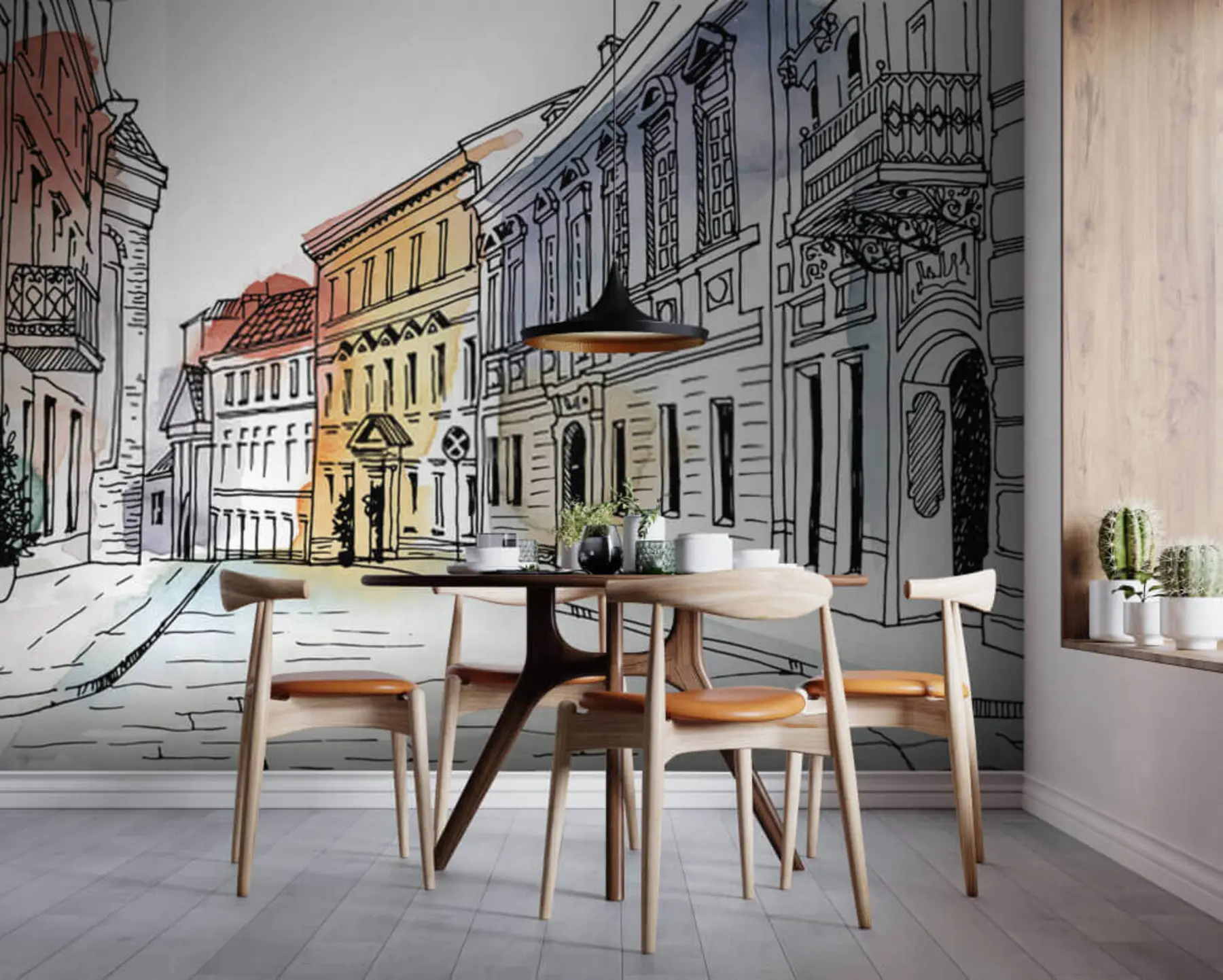 zidne murale Stari grad, flomaster i akvarel u51062