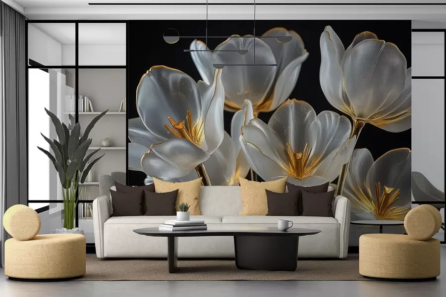 zidne murale Buket tulipana u stilu staklene skulpture w08489
