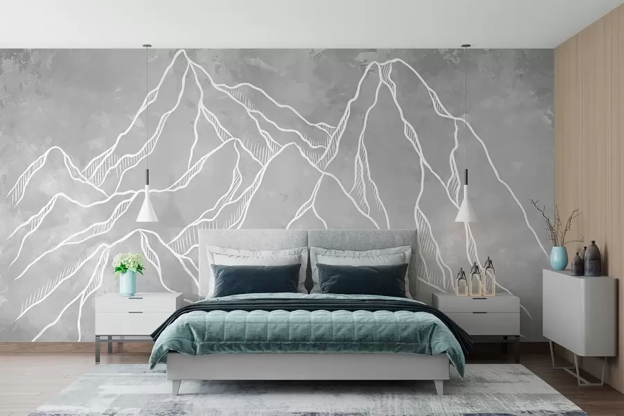 zidne murale Shematski prikaz planinskih vrhova w02524