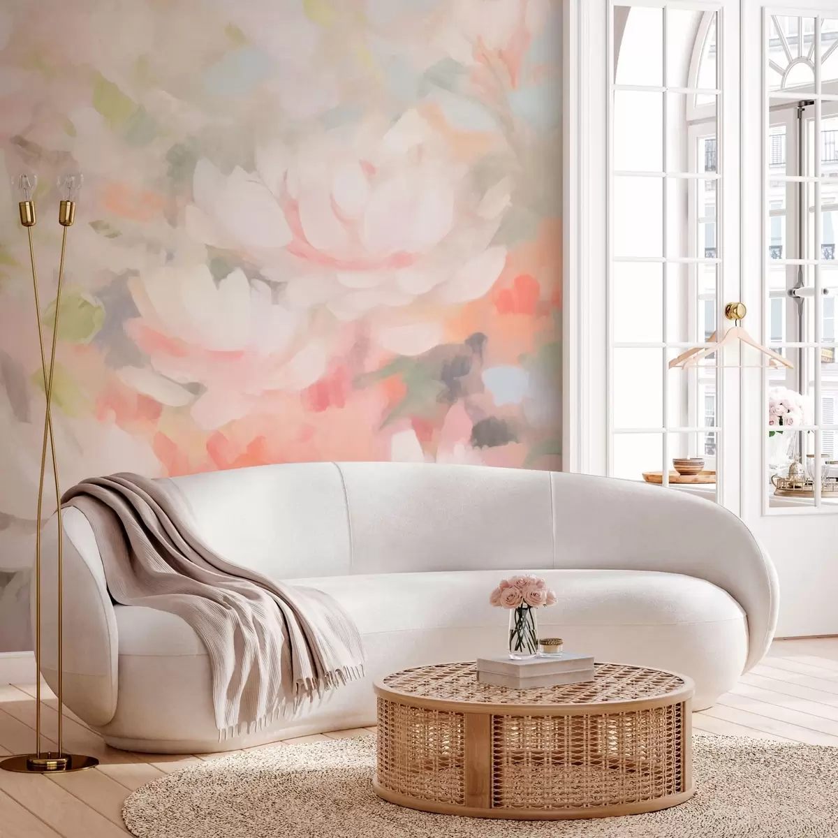 zidne murale Ružičasto cvijeće w08547