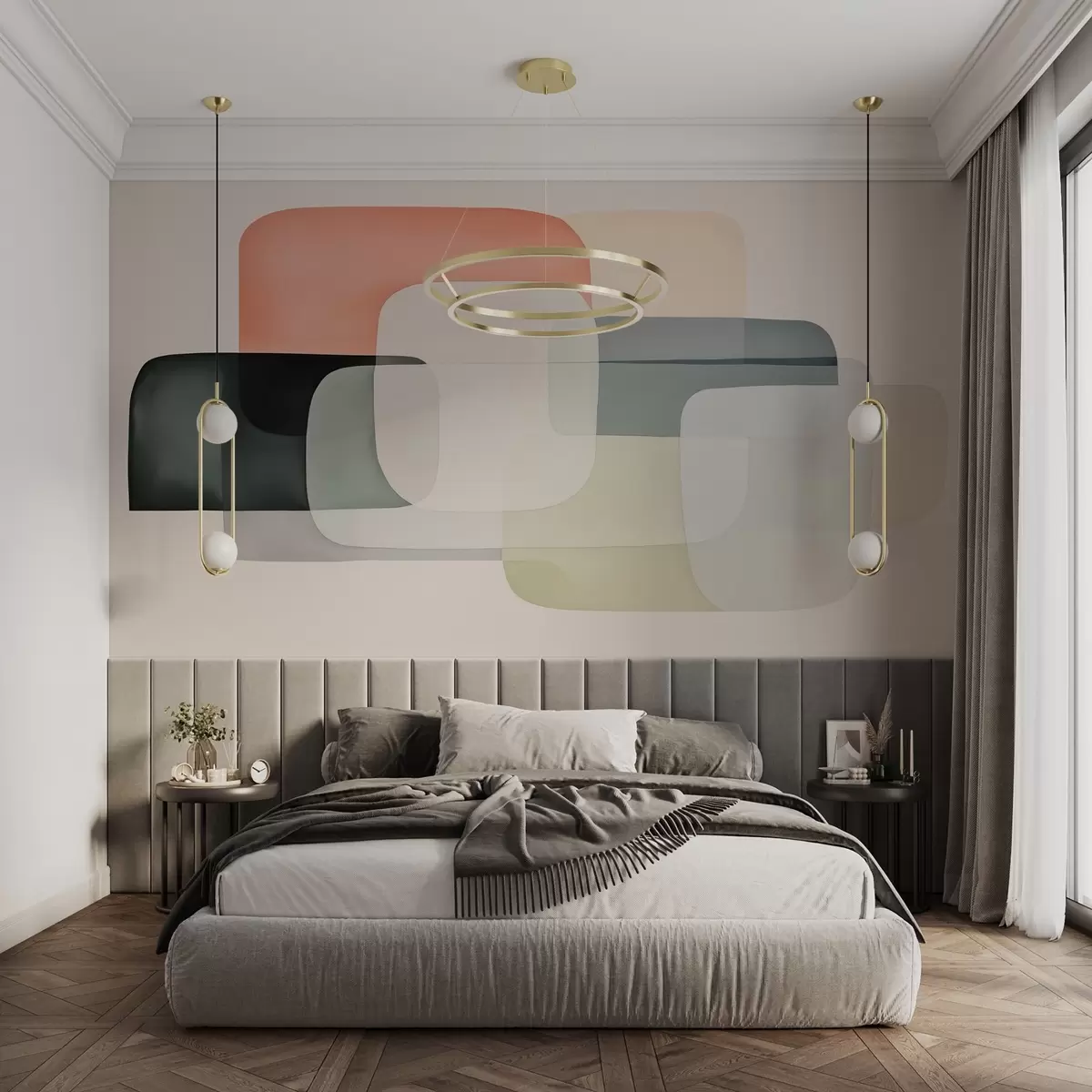 zidne murale Apstraktna geometrijska kompozicija w02586