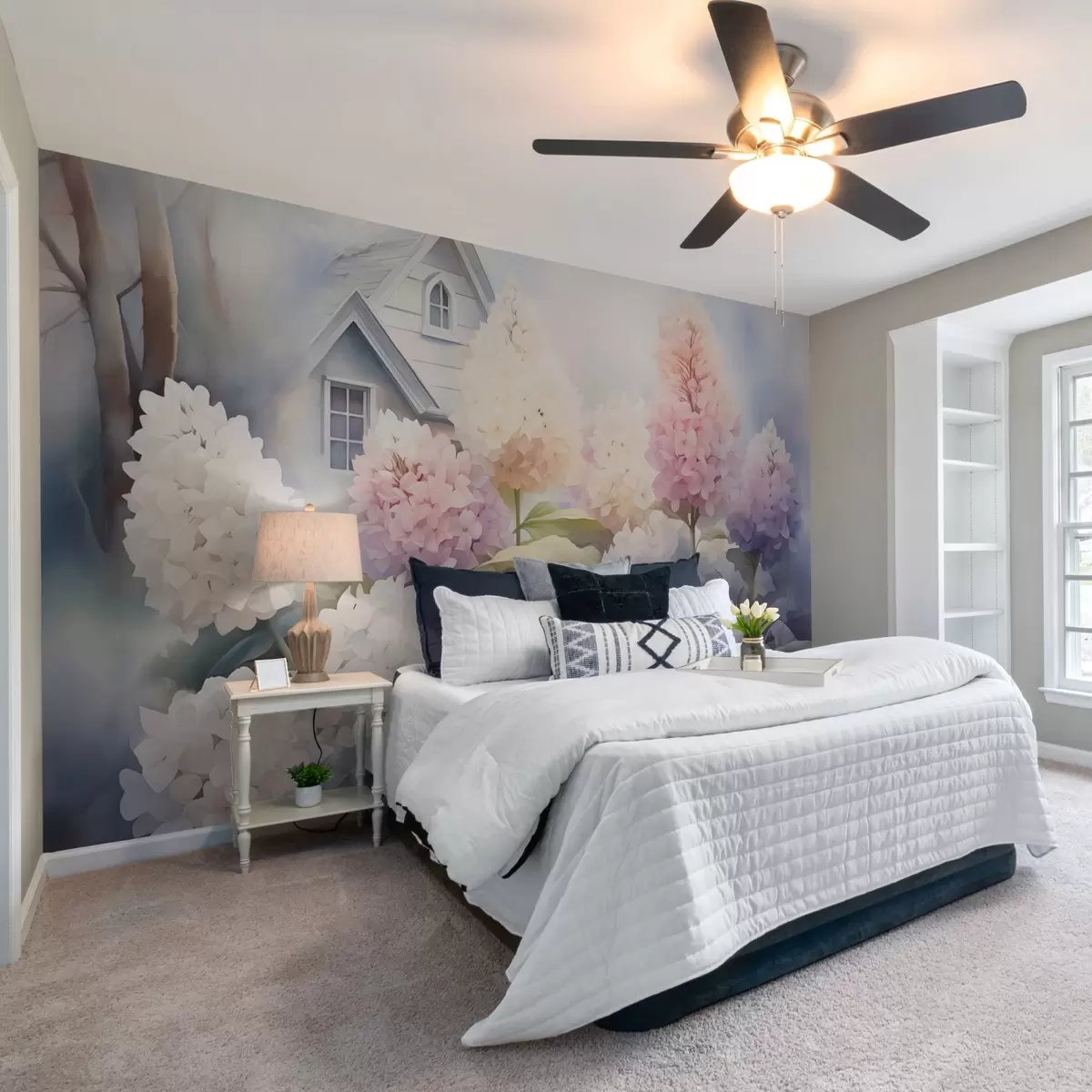 zidne murale Zumbuli u vrtu imitacija akvarela w02592