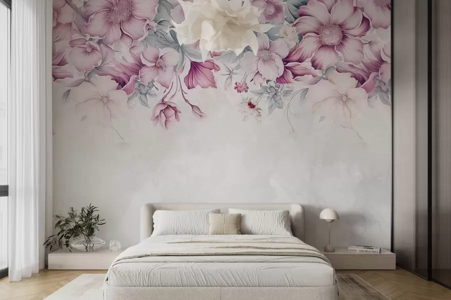 zidne murale Veliko cvijeće na zidu w08521