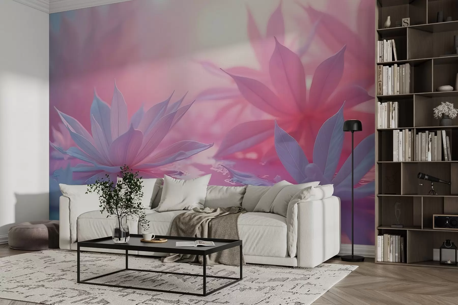 zidne murale Voluminozne cvjetne latice w02617