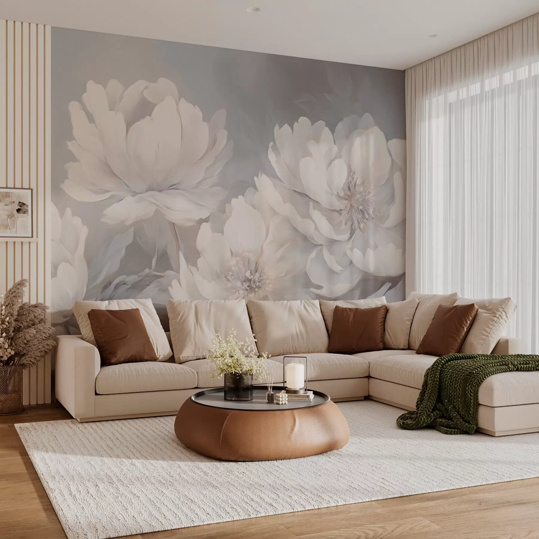 zidne murale Veliki svijetli božuri w02572