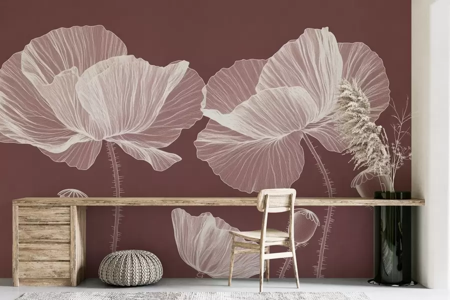 zidne murale Slikani divlji makovi w02622v1