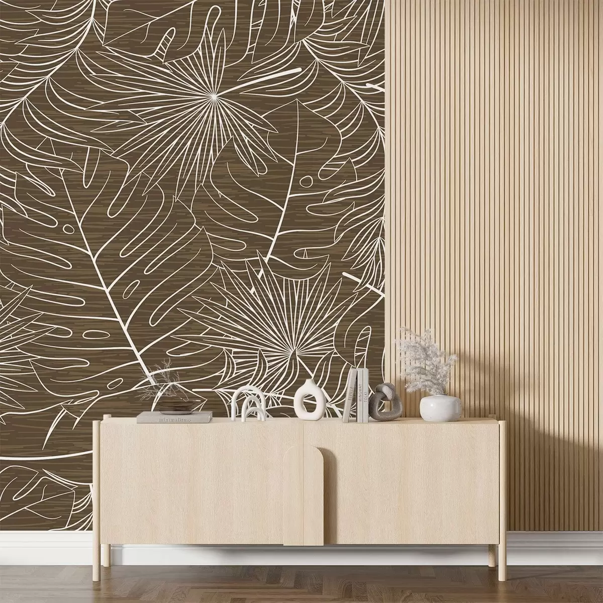 zidne murale Tropsko lišće u grafičkom stilu w02695v2