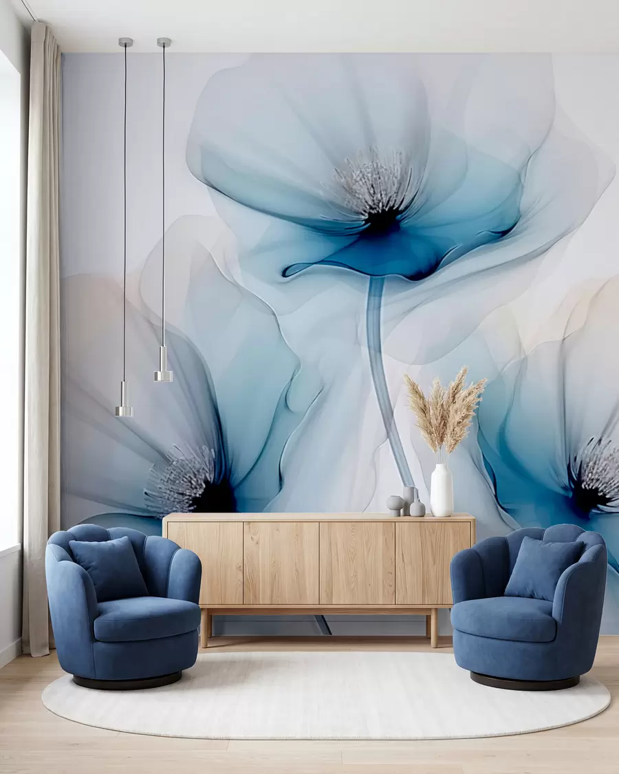 zidne murale Prozirno cvijeće w02696