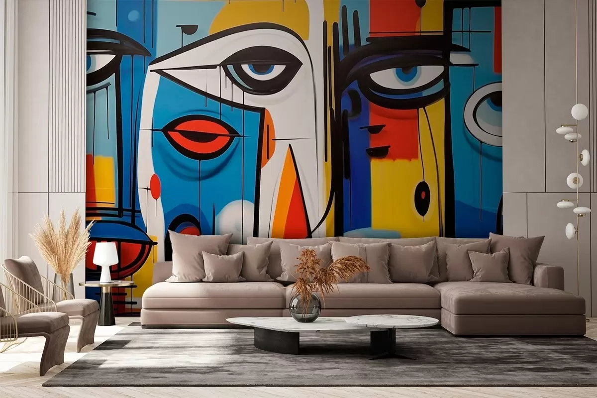 zidne murale Apstraktni portret w02698