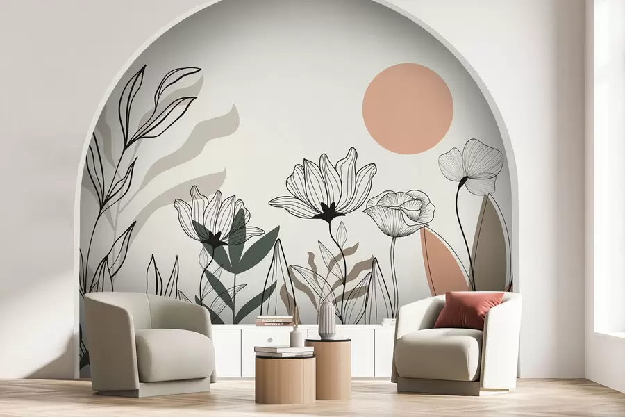 zidne murale Cvijeće u boho stilu w02753