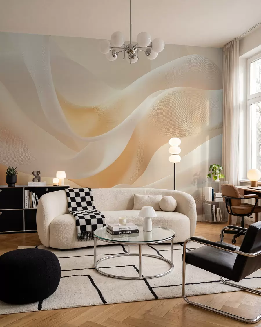 zidne murale Svileni nabori u medenom sjaju w02765