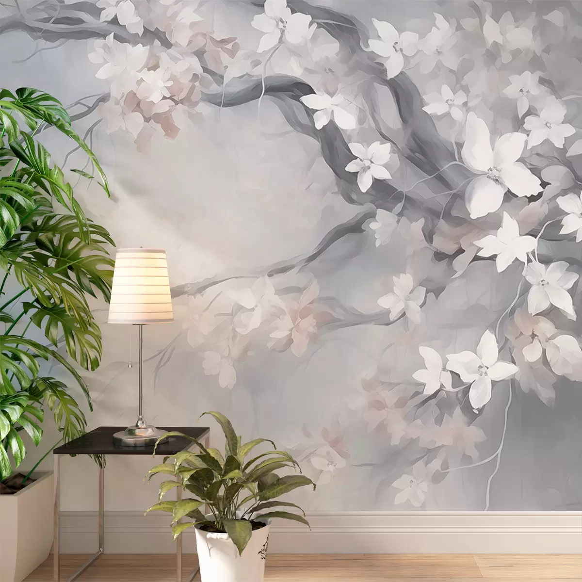 zidne murale Apstraktna cvjetna grana w02823