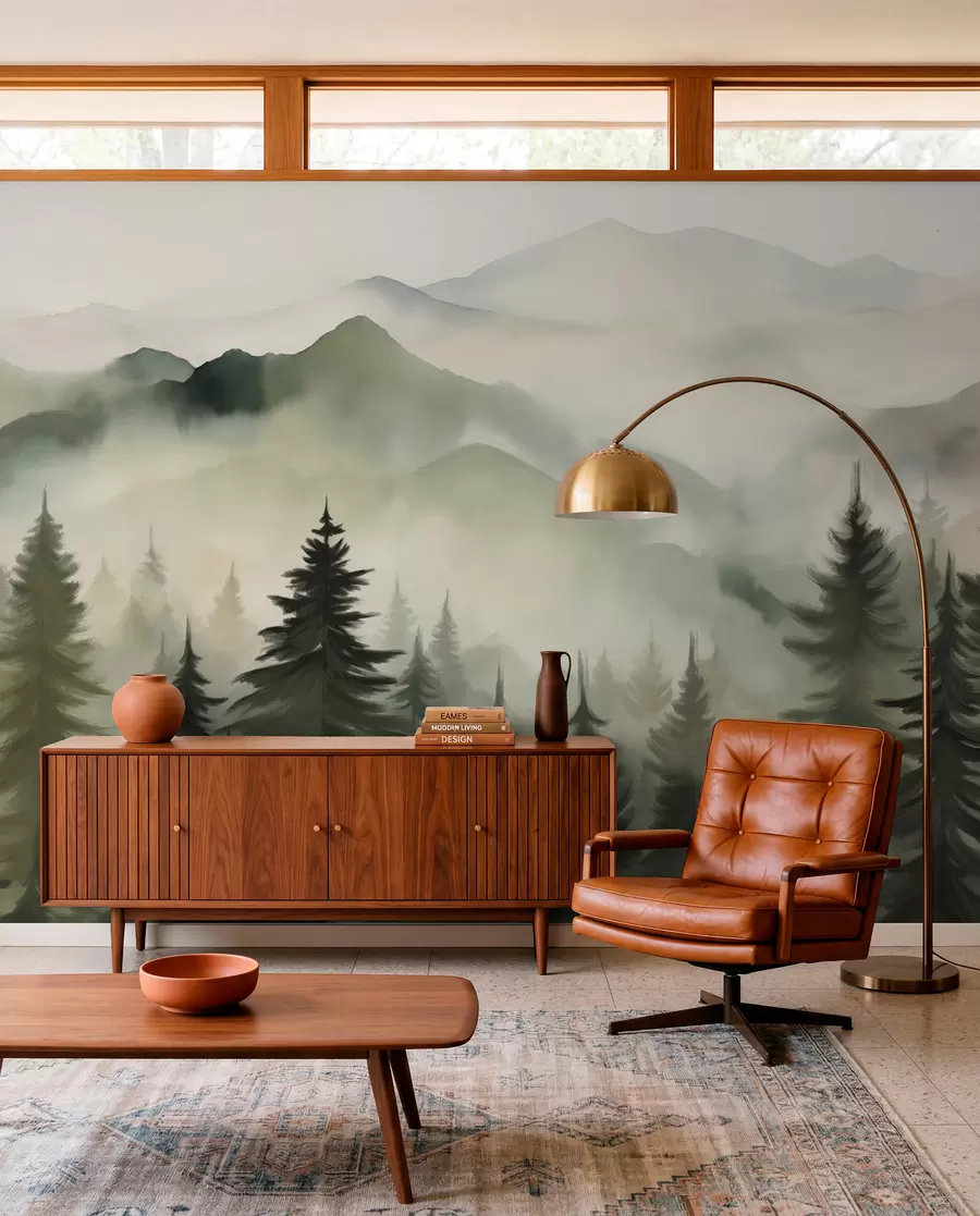 zidne murale Zeleni grebeni u zoru w08639