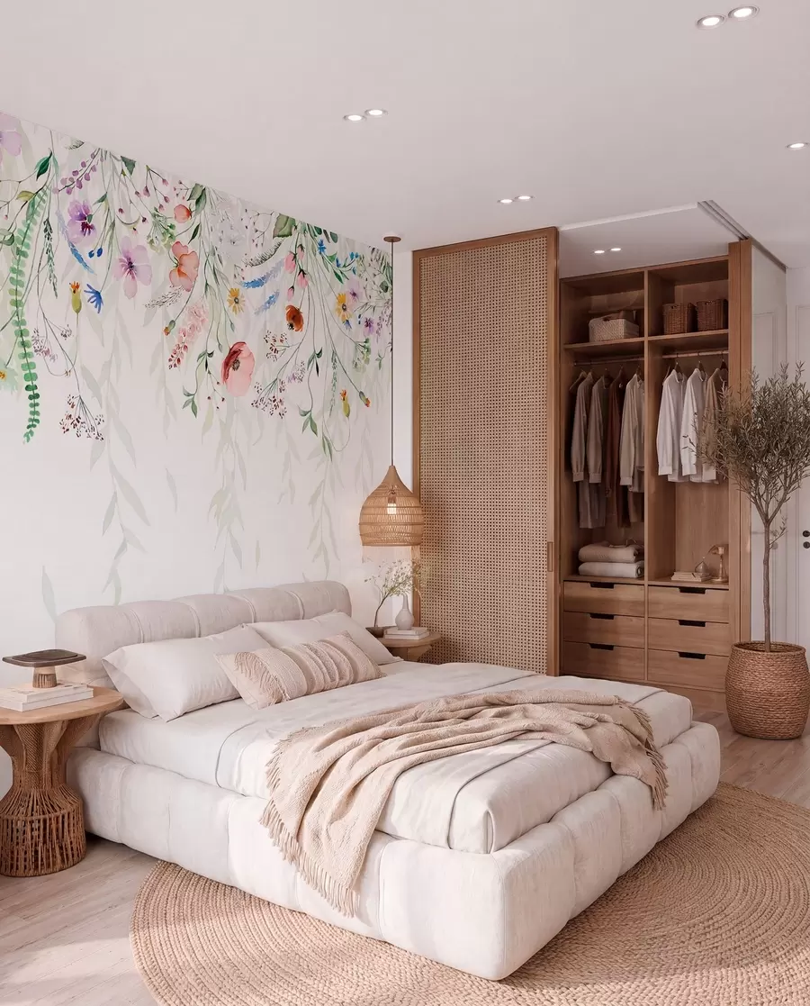 zidne murale Cvjetne vrpce u akvarelu w08646