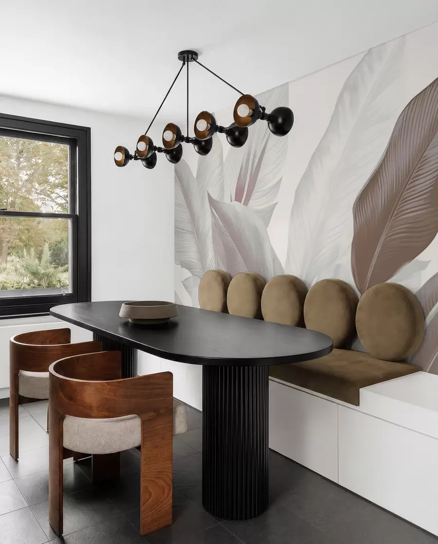 zidne murale Slojevi lišća u taupe boji w02854v1